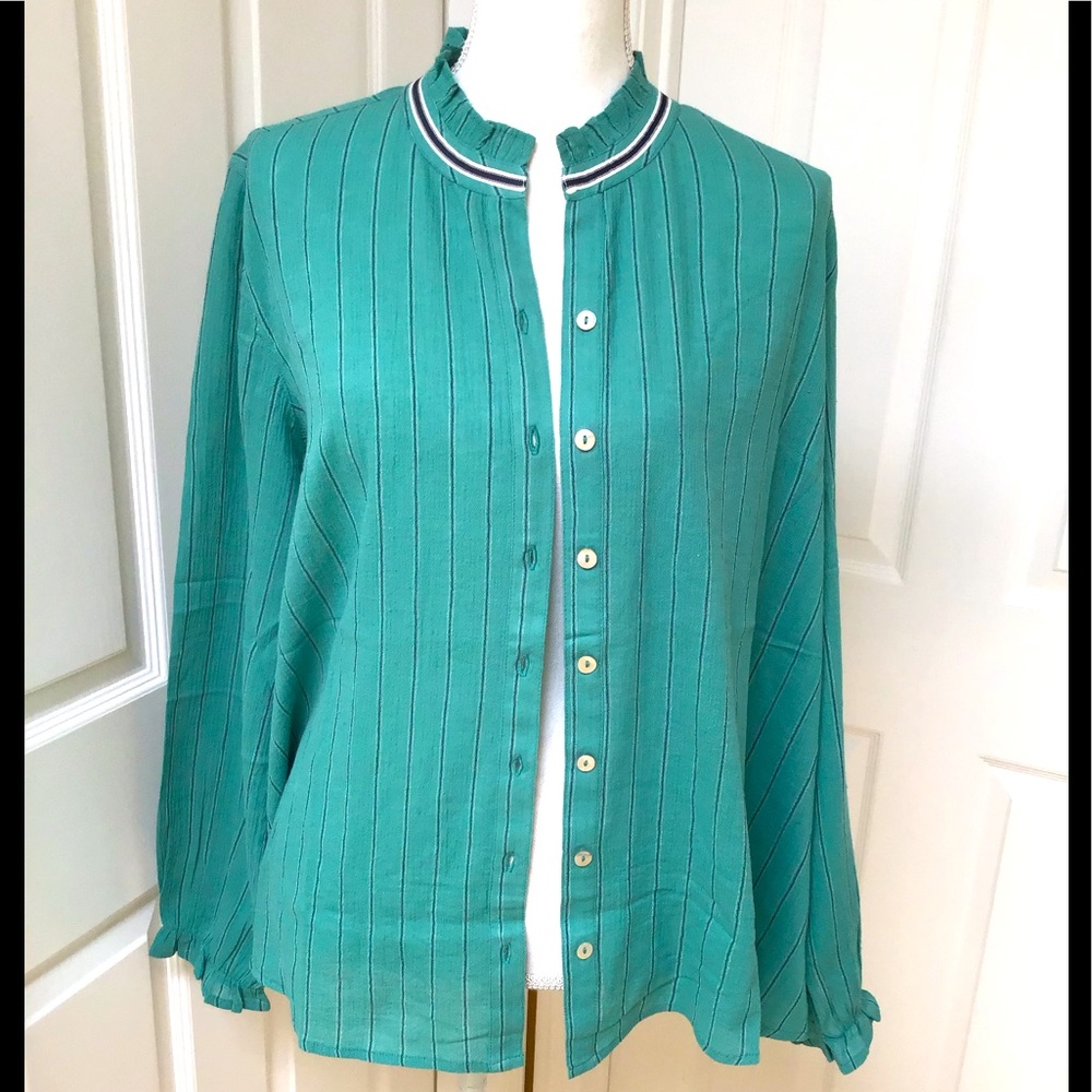 NWT - Logo by Lori Goldstein Green Blouse.